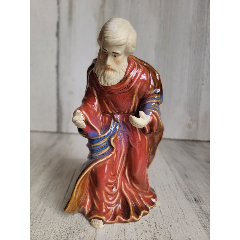 Ceramic Nativity Joseph father religious‎ statue